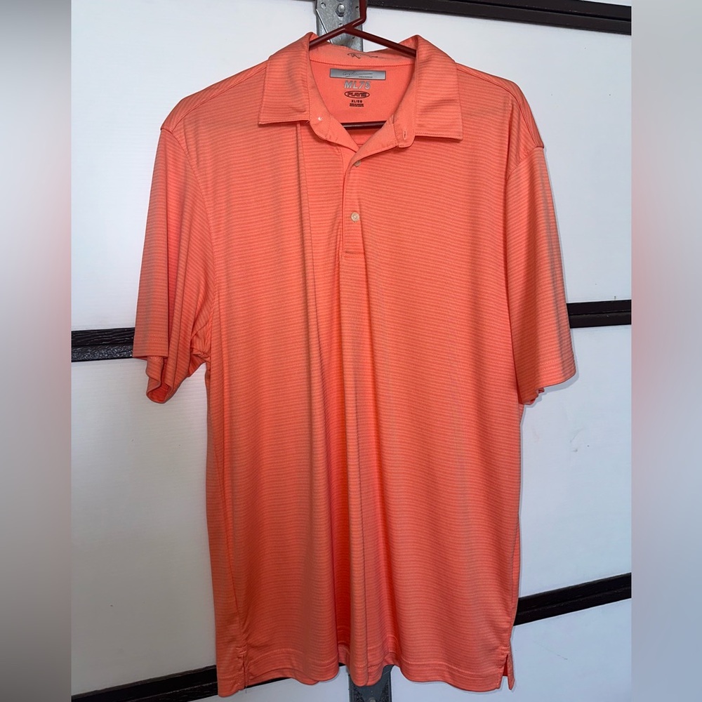 Greg Norman Collection Orange Polo Shirt Performance Fabric